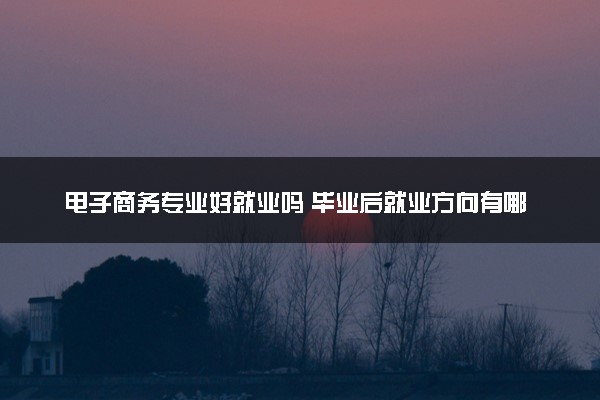 电子商务专业好就业吗 毕业后就业方向有哪些