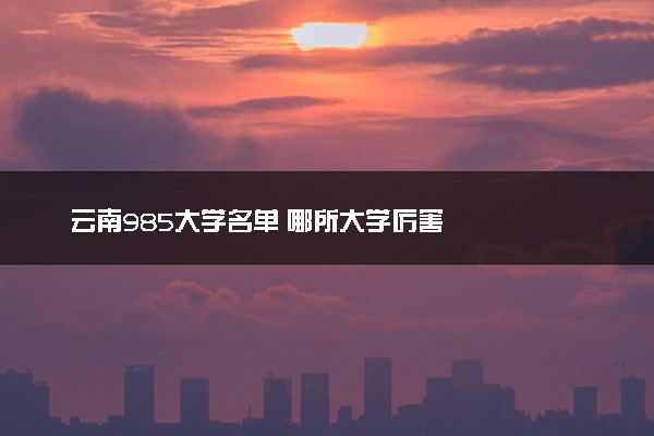 云南985大学名单 哪所大学厉害