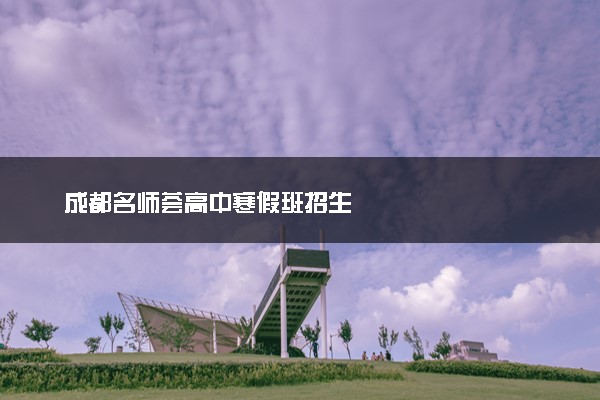 成都名师荟高中寒假班招生