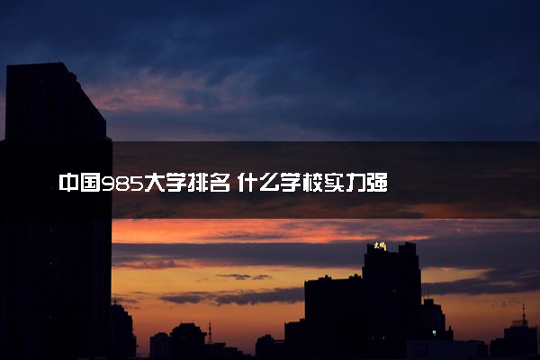 中国985大学排名 什么学校实力强