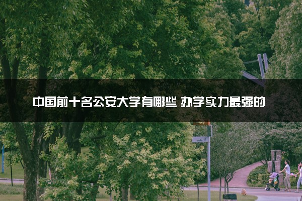 中国前十名公安大学有哪些 办学实力最强的警校推荐