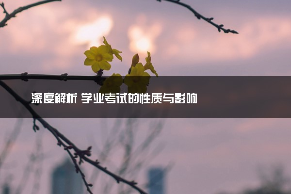 深度解析 学业考试的性质与影响