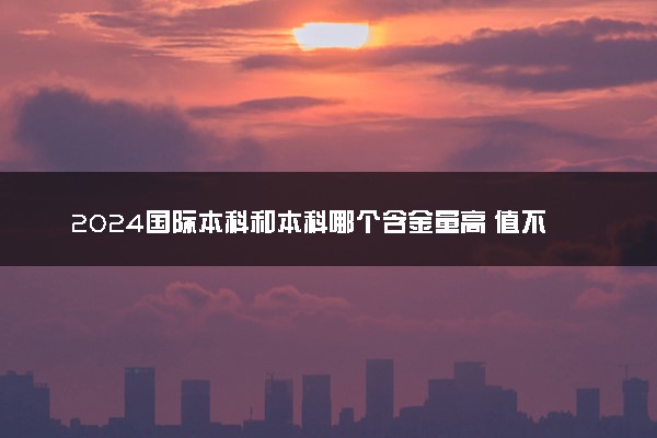 2024国际本科和本科哪个含金量高 值不值得读