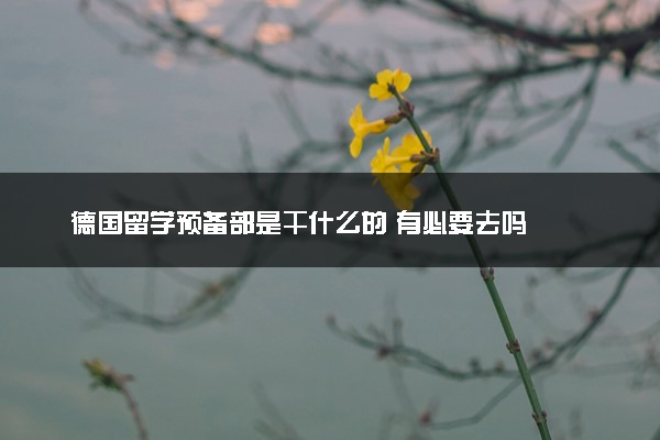 德国留学预备部是干什么的 有必要去吗