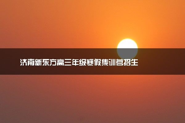 济南新东方高三年级寒假集训营招生