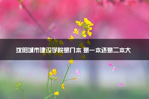 沈阳城市建设学院是几本 是一本还是二本大学