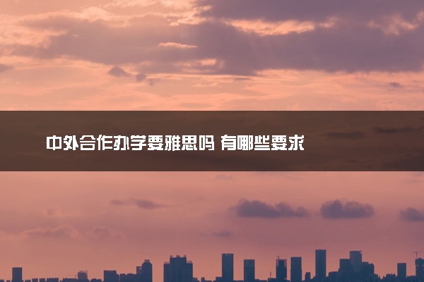 中外合作办学要雅思吗 有哪些要求