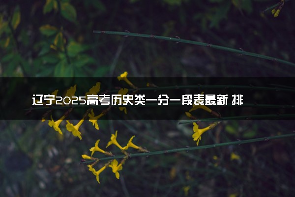 辽宁2025高考历史类一分一段表最新 排名位次对照