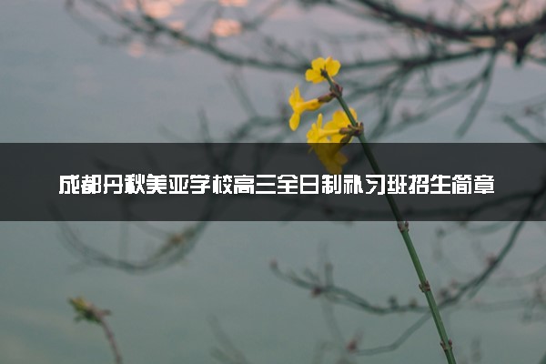 成都丹秋美亚学校高三全日制补习班招生简章