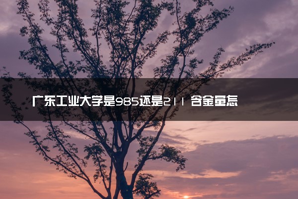 广东工业大学是985还是211 含金量怎么样