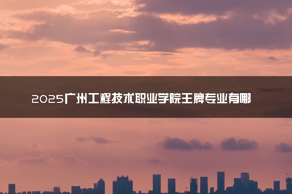 2025广州工程技术职业学院王牌专业有哪些 最好的专业是什么