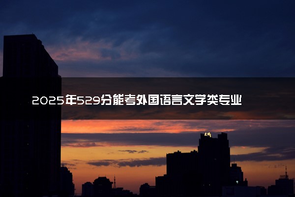 2025年529分能考外国语言文学类专业吗 529分外国语言文学类专业大学推荐