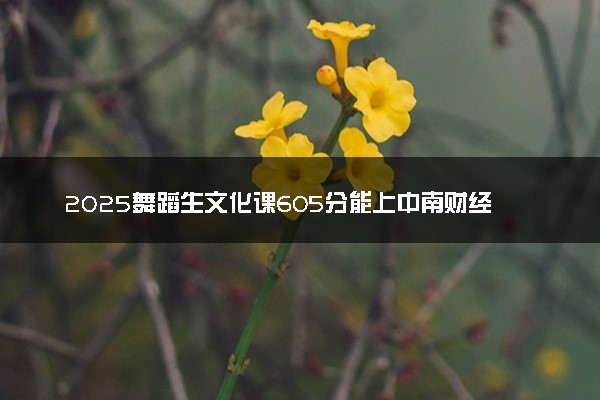 2025舞蹈生文化课605分能上中南财经政法大学吗