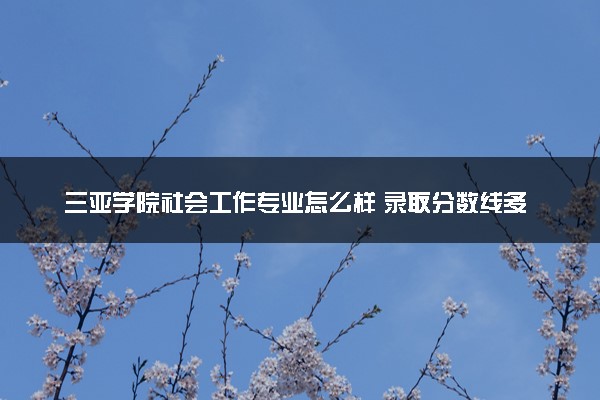 三亚学院社会工作专业怎么样 录取分数线多少