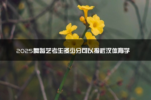 2025舞蹈艺考生多少分可以报武汉体育学院体育科技学院