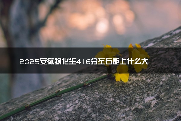 2025安徽物化生416分左右能上什么大学 可以报考的院校名单