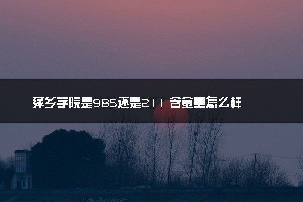 萍乡学院是985还是211 含金量怎么样