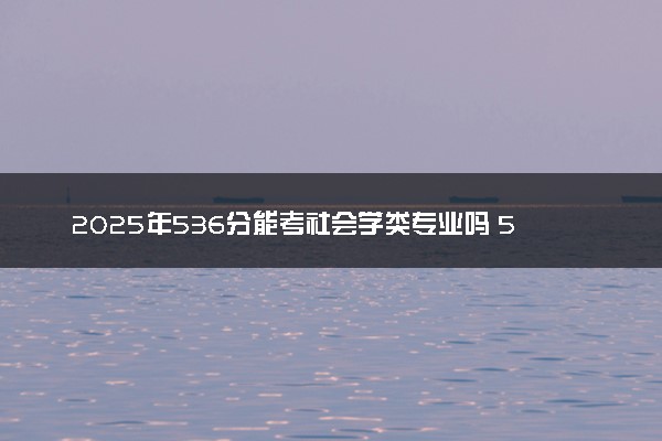 2025年536分能考社会学类专业吗 536分社会学类专业大学推荐