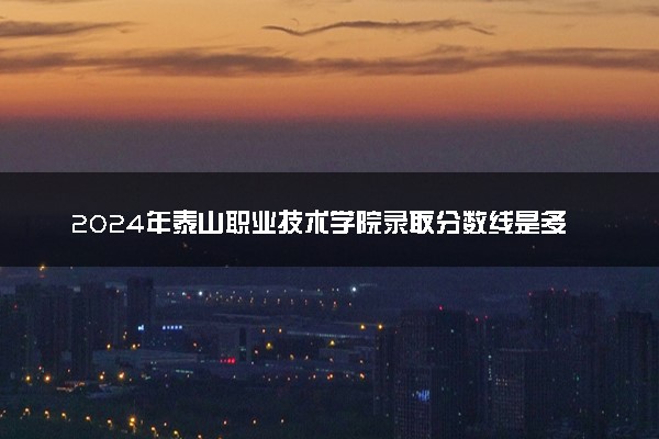 2024年泰山职业技术学院录取分数线是多少 各省最低分数线及位次