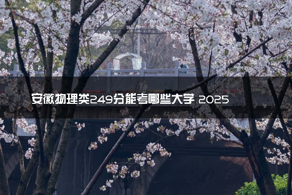 安徽物理类249分能考哪些大学 2025考生稳上的大学名单