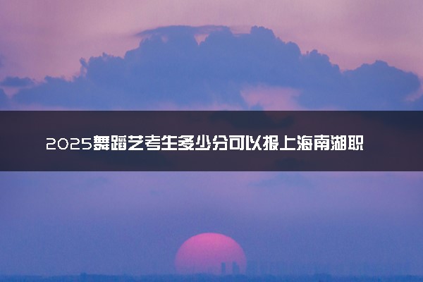 2025舞蹈艺考生多少分可以报上海南湖职业技术学院